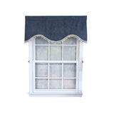 RLF Home Flanel Cornice 100% Cotton Rod Pocket Lined  Window Valance 50" x 17" Navy