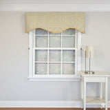 RLF Home Rosalinda Cornice 100% Cotton Rod Pocket Lined  Window Valance 50" x 17" Yellow