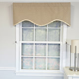 RLF Home Dapple Cornice Lined 100% Cotton Window Rod Pocket Valance 50" x 17" Taupe
