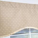 RLF Home Dapple Cornice Lined 100% Cotton Window Rod Pocket Valance 50" x 17" Taupe
