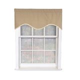 RLF Home Dapple Cornice Lined 100% Cotton Window Rod Pocket Valance 50" x 17" Taupe