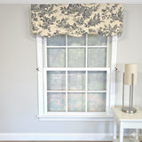 RLF Home Evocative Provance 100% Cotton Rod Pocket Lined  Window Valance 50" x 15" Black