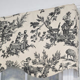 RLF Home Evocative Provance 100% Cotton Rod Pocket Lined  Window Valance 50" x 15" Black