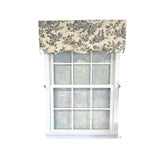 RLF Home Evocative Provance 100% Cotton Rod Pocket Lined  Window Valance 50" x 15" Black