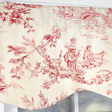 RLF Home Victorian Provance 100% Cotton Rod Pocket Lined  Window Valance 50" x 15" Red