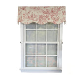 RLF Home Victorian Provance 100% Cotton Rod Pocket Lined  Window Valance 50" x 15" Red