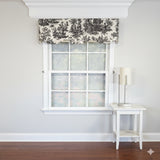 RLF Home Baroque Provance 100% Cotton Rod Pocket Lined  Window Valance 50" x 15" Black