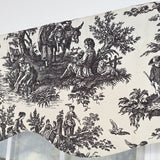 RLF Home Baroque Provance 100% Cotton Rod Pocket Lined  Window Valance 50" x 15" Black