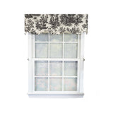 RLF Home Baroque Provance 100% Cotton Rod Pocket Lined  Window Valance 50" x 15" Black