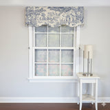RLF Home Old-World Provance 100% Cotton Rod Pocket Lined  Window Valance 50" x 15" Blue