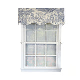 RLF Home Old-World Provance 100% Cotton Rod Pocket Lined  Window Valance 50" x 15" Blue