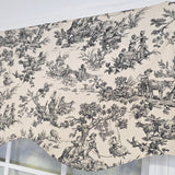 RLF Home Tradition Provance 100% Cotton Rod Pocket Lined  Window Valance 50" x 15" Black