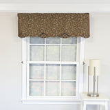 RLF Home Chopin Petticoat 100% Cotton Rod Pocket Lined  Window Valance 50" x 15" Brown