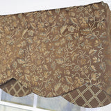 RLF Home Chopin Petticoat 100% Cotton Rod Pocket Lined  Window Valance 50" x 15" Brown