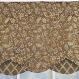 RLF Home Chopin Petticoat 100% Cotton Rod Pocket Lined  Window Valance 50" x 15" Brown