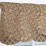 RLF Home Chopin Petticoat 100% Cotton Rod Pocket Lined  Window Valance 50" x 15" Brown