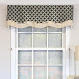 RLF Home Virtue Glory 100% Cotton Rod Pocket Lined  Window Valance 50" x 16" Black