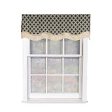 RLF Home Virtue Glory 100% Cotton Rod Pocket Lined  Window Valance 50" x 16" Black