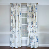 RLF Home Ralph Lauren Navigator 100% Cotton Rod Pocket Window Curtain set of 2 Panels 100" x 63" Off-White