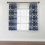 RLF Home Oblique 100% Cotton Rod Pocket Window Curtain set of 2 Panels 100" x 63" Navy