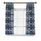 RLF Home Oblique 100% Cotton Rod Pocket Window Curtain set of 2 Panels 100" x 63" Navy