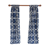 RLF Home Oblique 100% Cotton Rod Pocket Window Curtain set of 2 Panels 100" x 63" Navy