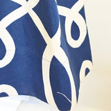 RLF Home Oblique 100% Cotton Rod Pocket Window Curtain set of 2 Panels 100" x 63" Navy