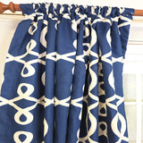 RLF Home Oblique 100% Cotton Rod Pocket Window Curtain set of 2 Panels 100" x 63" Navy