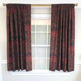 RLF Home Espadas 100% Cotton Rod Pocket Window Curtain set of 2 Panels 100" x 63" Burgundy