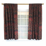 RLF Home Espadas 100% Cotton Rod Pocket Window Curtain set of 2 Panels 100" x 63" Burgundy