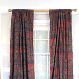 RLF Home Espadas 100% Cotton Rod Pocket Window Curtain set of 2 Panels 100" x 63" Burgundy