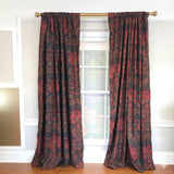 RLF Home Espadas 100% Cotton Rod Pocket Window Curtain set of 2 Panels 100" x 63" Burgundy