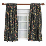 RLF Home NightFall 100% Cotton Rod Pocket Window Curtain set of 2 Panels 100" x 63" Black