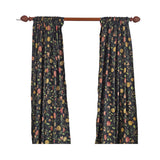 RLF Home NightFall 100% Cotton Rod Pocket Window Curtain set of 2 Panels 100" x 63" Black