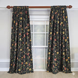 RLF Home NightFall 100% Cotton Rod Pocket Window Curtain set of 2 Panels 100" x 63" Black