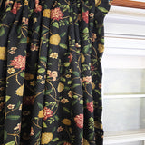 RLF Home NightFall 100% Cotton Rod Pocket Window Curtain set of 2 Panels 100" x 63" Black