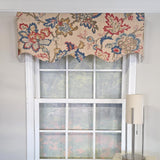 RLF Home Silvia Regal 100% Cotton Rod Pocket Lined  Window Valance 50" x 17" Multi