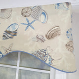 RLF Home Beachbound Cornice 100% Cotton Rod Pocket Lined  Window Valance 50" x 17" Blue