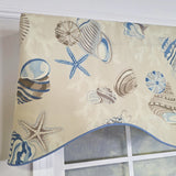 RLF Home Beachbound Cornice 100% Cotton Rod Pocket Lined  Window Valance 50" x 17" Blue
