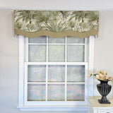 RLF Home Helecho Glory 100% Cotton Rod Pocket Lined  Window Valance 50" x 16" Green