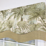 RLF Home Helecho Glory 100% Cotton Rod Pocket Lined  Window Valance 50" x 16" Green