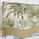 RLF Home Helecho Glory 100% Cotton Rod Pocket Lined  Window Valance 50" x 16" Green