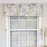 RLF Home 100% Cotton High Quality Serene Tailored Window Valance with 1.5" Rod Pocket 50" W X 12" L Blue