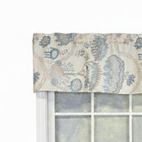 RLF Home 100% Cotton High Quality Serene Tailored Window Valance with 1.5" Rod Pocket 50" W X 12" L Blue
