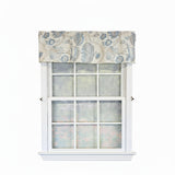 RLF Home 100% Cotton High Quality Serene Tailored Window Valance with 1.5" Rod Pocket 50" W X 12" L Blue