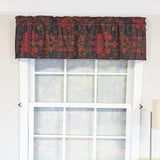 RLF Home 100% Cotton High Quality Espadas Tailored Window Valance with 1.5" Rod Pocket 50" W X 12" L Burgundy