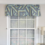 RLF Home 100% Cotton High Quality Bypass Tailored Window Valance with 1.5" Rod Pocket 50" W X 12" L Multi