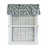 RLF Home 100% Cotton High Quality Bypass Tailored Window Valance with 1.5" Rod Pocket 50" W X 12" L Multi