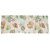 RLF Home 100% Cotton High Quality Beachbound Tailored Window Valance with 1.5" Rod Pocket 50" W X 12" L Multi