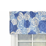 RLF Home 100% Cotton High Quality Rosales Tailored Window Valance with 1.5" Rod Pocket 50" W X 12" L Blue